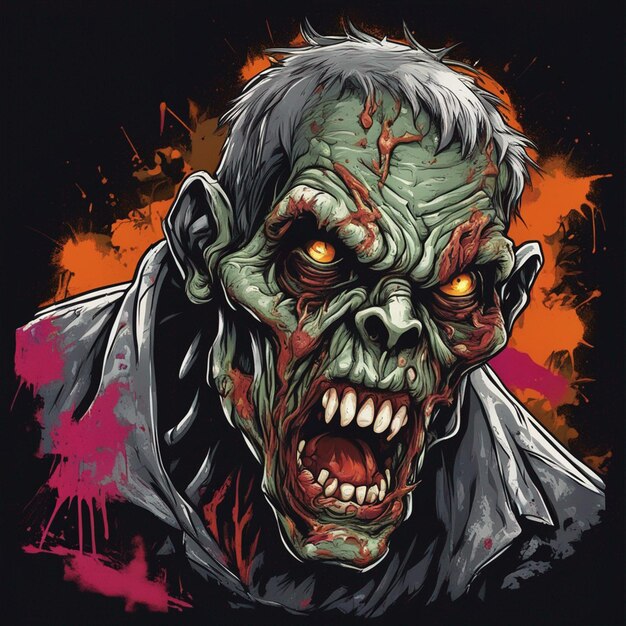 Scary zombie t shirt design