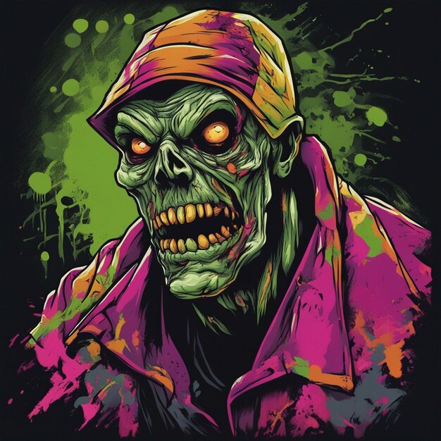 Scary zombie t shirt design