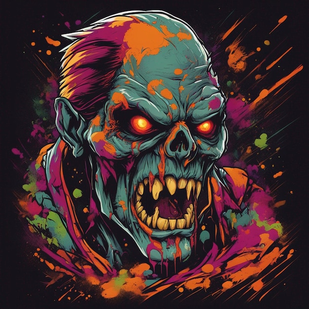 Scary zombie t shirt design