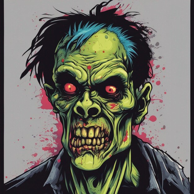 Scary zombie t shirt design