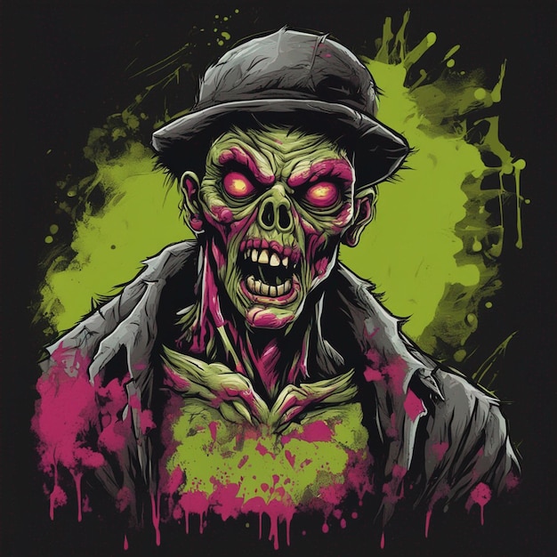 Scary zombie t shirt design