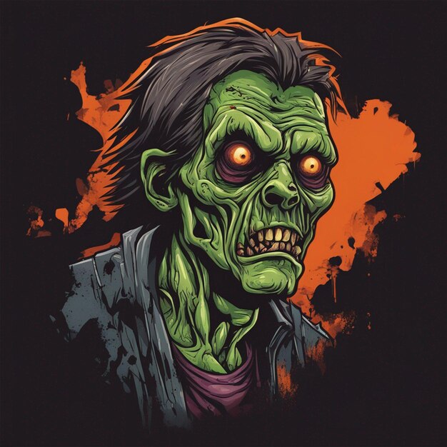 Photo scary zombie t shirt design