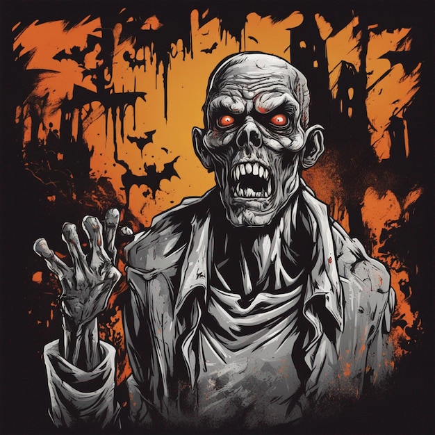 Scary zombie t shirt design