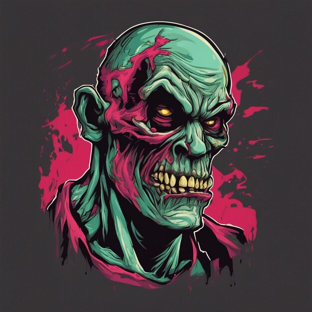 Scary zombie t shirt design