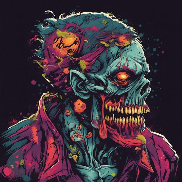 Scary zombie t shirt design