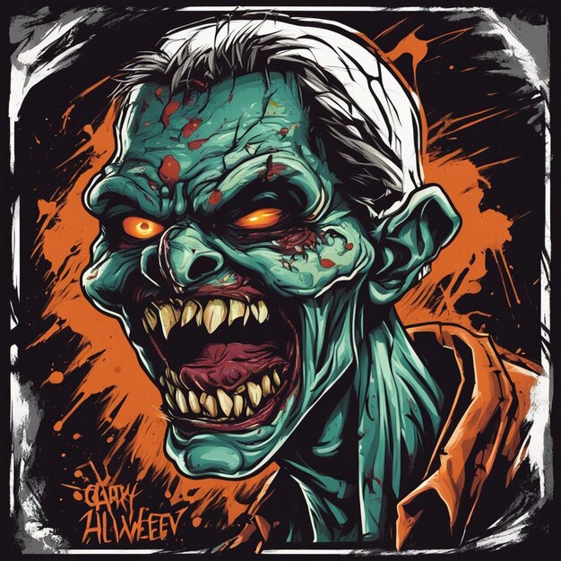 Photo scary zombie t shirt design