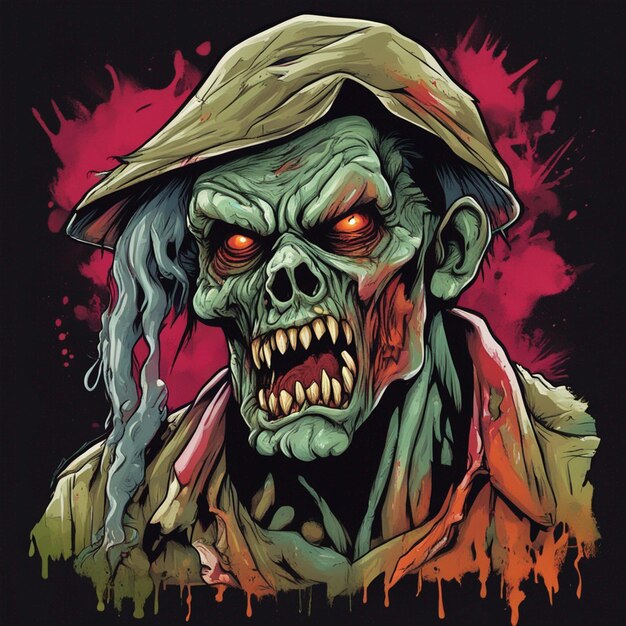 Scary zombie t shirt design