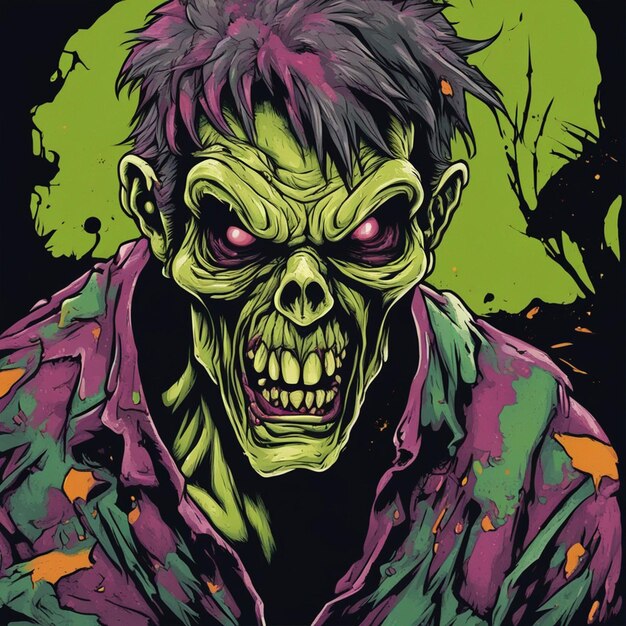 Scary zombie t shirt design