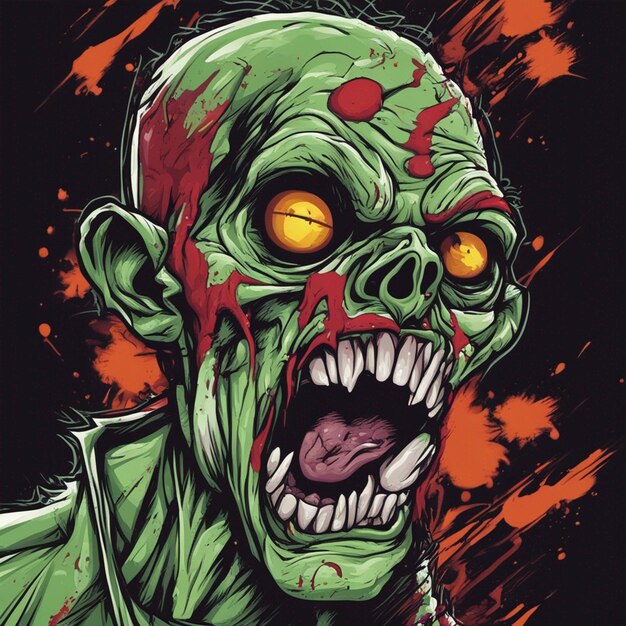 Scary zombie t shirt design