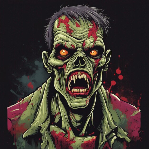 Photo scary zombie t shirt design