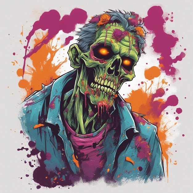 Scary zombie t shirt design