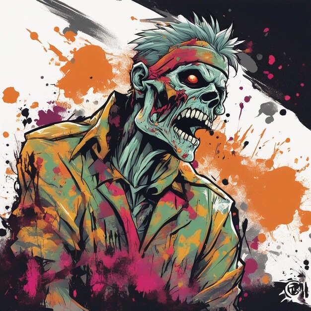 Scary zombie t shirt design