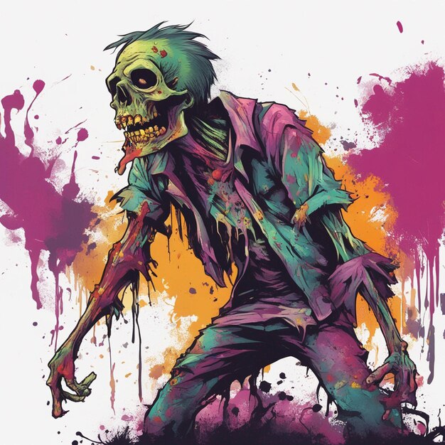 Photo scary zombie t shirt design