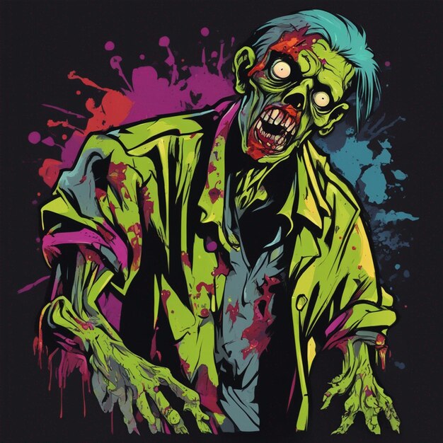 Photo scary zombie t shirt design