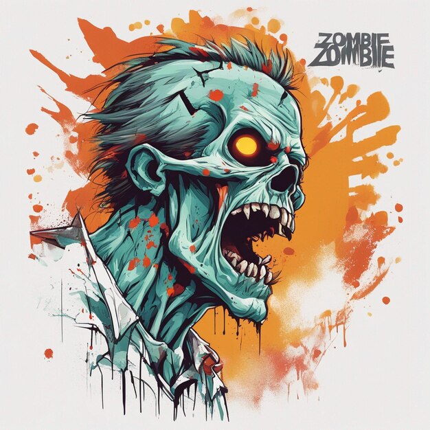 Photo scary zombie t shirt design