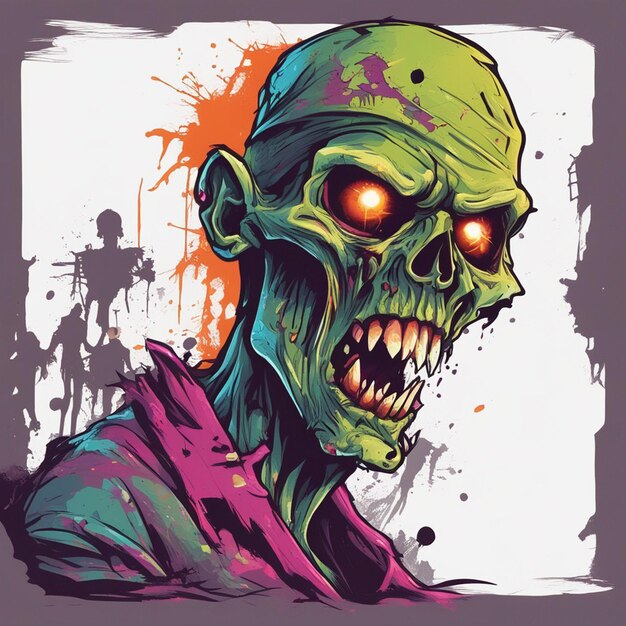 Scary zombie t shirt design