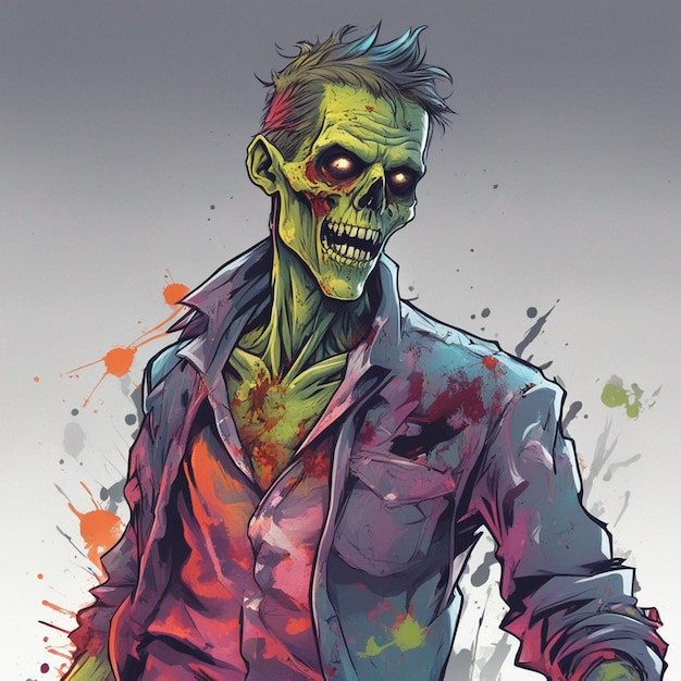 Scary zombie t shirt design