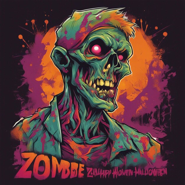 Photo scary zombie t shirt design