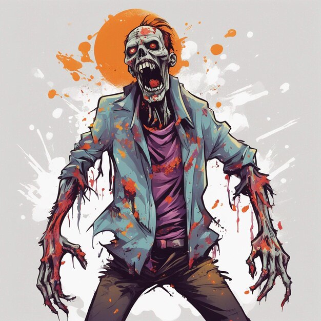 Scary zombie t shirt design