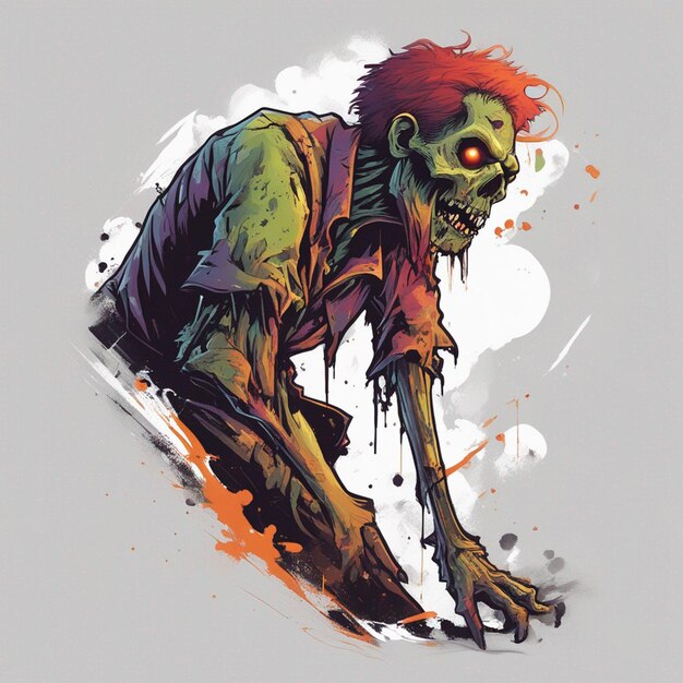 Scary zombie t shirt design