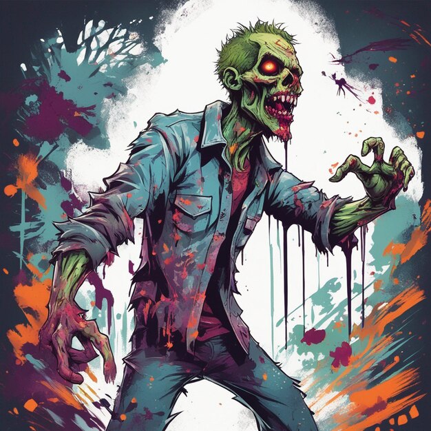 Scary zombie t shirt design