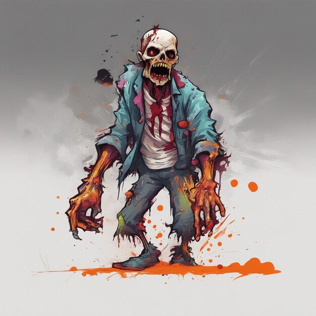 Scary zombie t shirt design