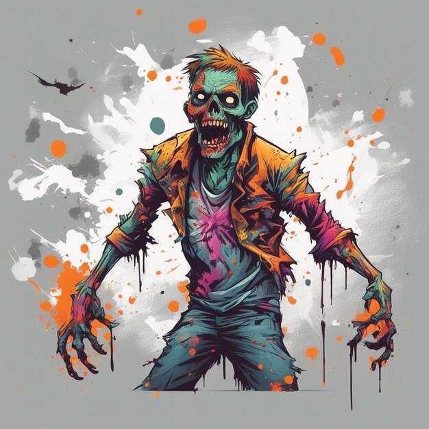 Scary zombie t shirt design