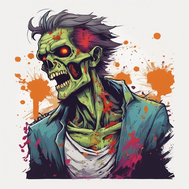 Scary zombie t shirt design