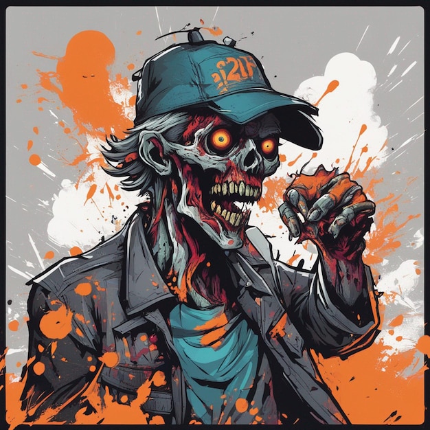 Scary zombie t shirt design