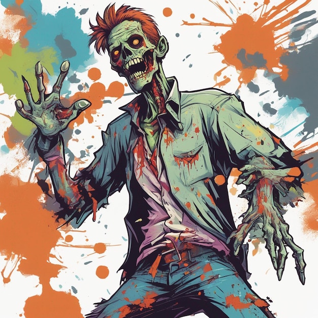 Scary zombie t shirt design