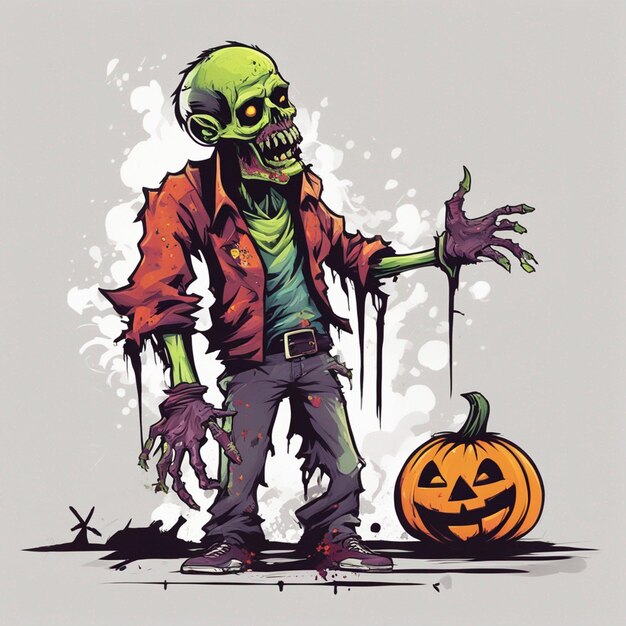 Scary zombie t shirt design