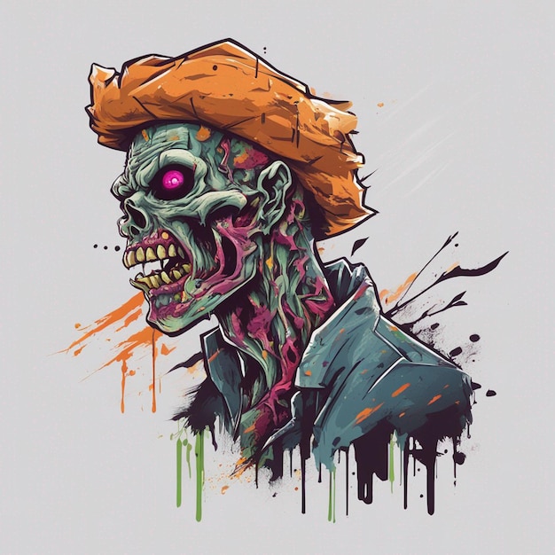 Scary zombie t shirt design