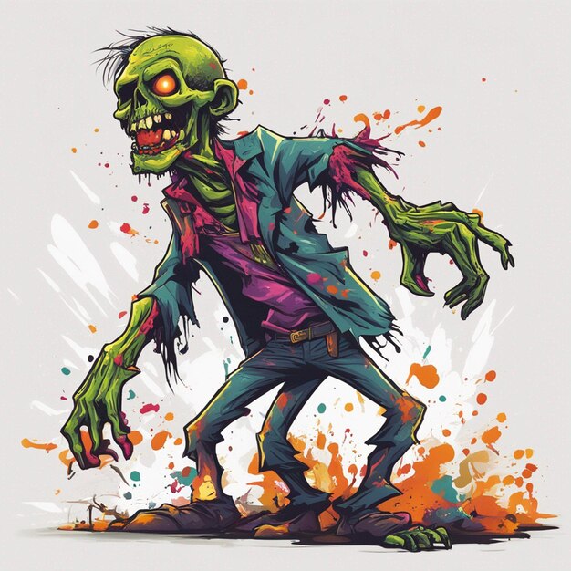 Scary zombie t shirt design