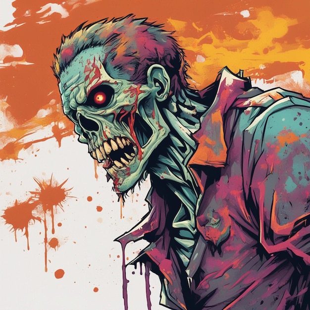 Scary zombie t shirt design