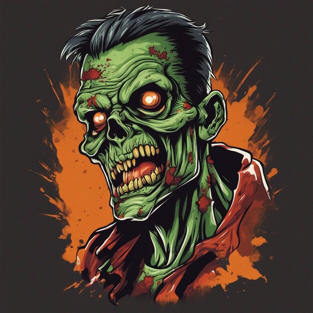 Photo scary zombie t shirt design