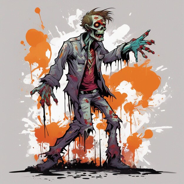 Photo scary zombie t shirt design