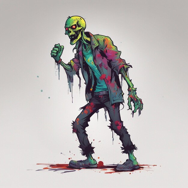 Photo scary zombie t shirt design