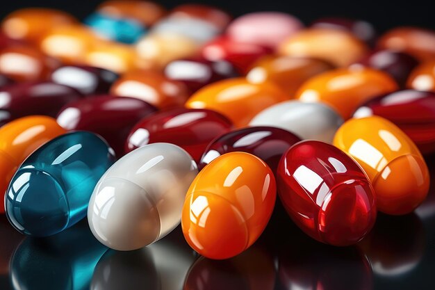 scattered capsules medicine drugs professional advertising photography