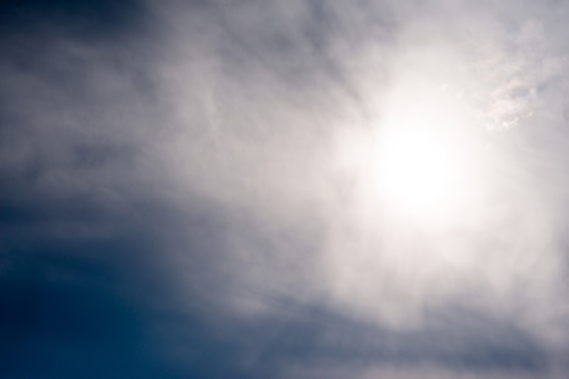 Scattered cloud clusters in a blue sky, blue sky background with white clouds,