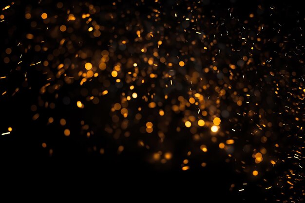 Scattered golden glitter particles background