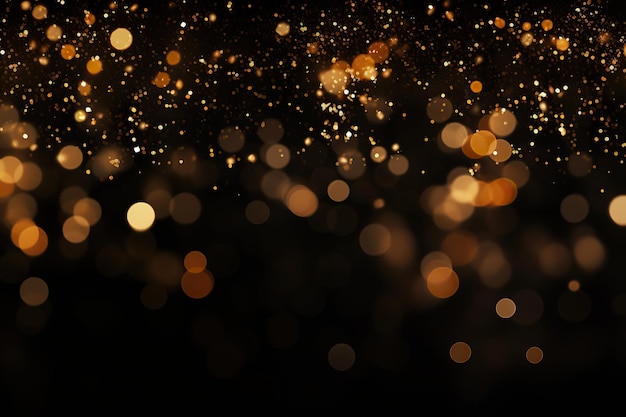 Scattered golden glitter particles background