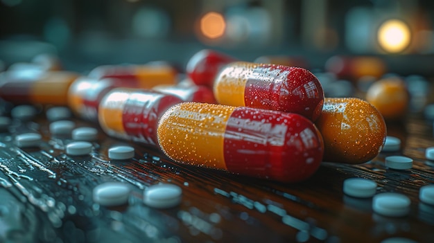 scattered medicines on the table