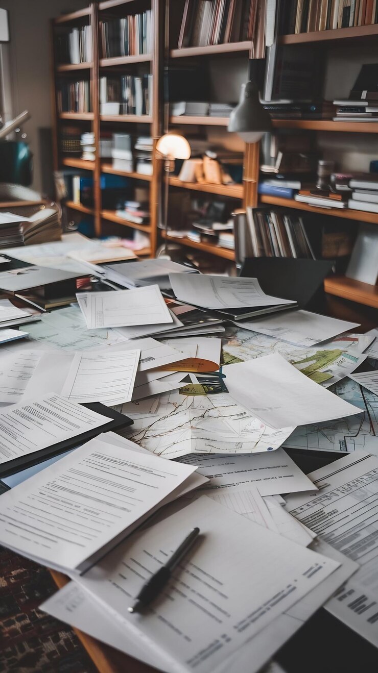 Photo scattered papers