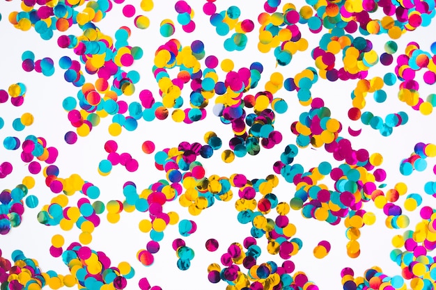 scattered spangles on table
