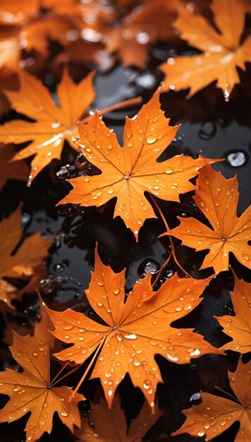 Scattered yellow leaves