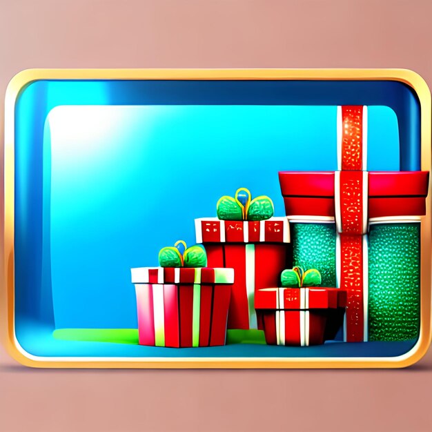 Scene of 3d gifts isolated on transparent background