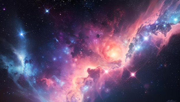 Scene of colorful nebular in space for wallpaper