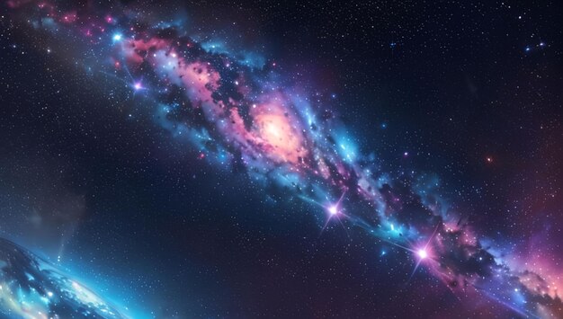 Scene of colorful nebular in space for wallpaper