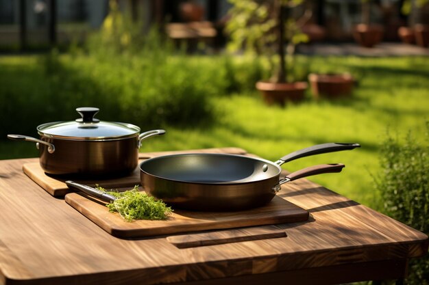 Photo scene featuring cooking pan set