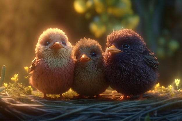 A scene from the animated movie the birds